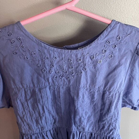 April Cornell dress Girls Periwinkle Blue Floral Cotton Size 3-4 "Cornelloki" - Picture 2 of 11